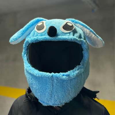 Mavi Stitch Peluş Kask Kılıfı