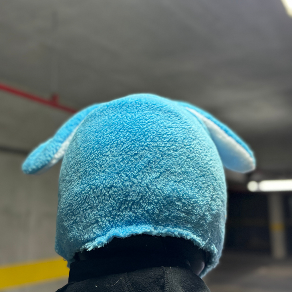 Mavi Stitch Peluş Kask Kılıfı